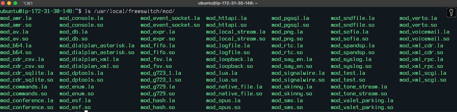 FreeSWITCH modules directory
